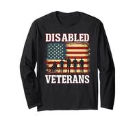 Disable Veteran - US Flag Thank You Veterans - Veterans Day Long Sleeve T-Shirt