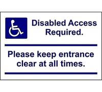 Disabled Access Required Please Keep Entrance Clear At All Times Safety Pub Homeposter Cafe Art Funny Vintage Metal Sign Poster 8X12 Inches