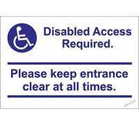 Disabled Access Required Please Keep Entrance Clear at All Times Street Caution Metal Tin Sign Yard Workplace Outdoor & Indoor Safety Signs 8"x12"
