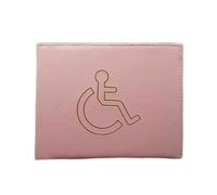 Disabled Badge Holder Cover Wallet Safe Protection Protector Disability Parking Permit Display Metal Corner PU Leather Hologram (Baby Pink)