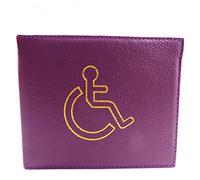 Disabled Badge Holder Cover Wallet Safe Protection Protector Disability Parking Permit Display Metal Corner PU Leather Hologram - Purple