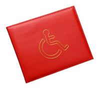 Disabled Badge Holder for Car Badges Holder Disabled Parking Badge Holders Protector Cover Pu Leather Soft Leather Red Color Disabled Badge Holders Disability Parking