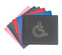 Disabled Badge, PU Leather Disabled Badge Holder for Car, Blue Parking Badge, Disability Badge Holder (Black)