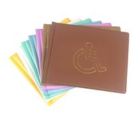 Disabled Badge, PU Leather Disabled Badge Holder for Car, Blue Parking Badge, Disability Badge Holder (Brown)