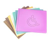 Disabled Badge, PU Leather Disabled Badge Holder for Car, Blue Parking Badge, Disability Badge Holder (Purple)