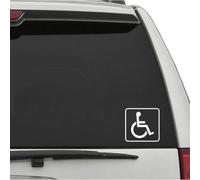 Disabled Badge Sticker - Mobility Car Window Decal for Disabled Drivers - Vinyl Disability Sign for Vehicles, Vans & Bumpers 2Packs(White)