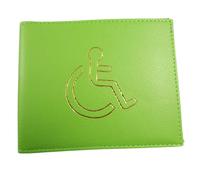 Disabled Blue Badge and Timer Holder PU Leather Wallet Protector Disability Parking Permit Hologram Safe, PVC Does Not Cover Hologram,Black (Lime Green)
