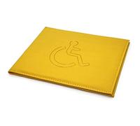 Disabled Blue Badge and Timer Holder PU Leather Wallet Protector Disability Parking Permit Hologram Safe, PVC Does Not Cover Hologram,Black (Yellow)