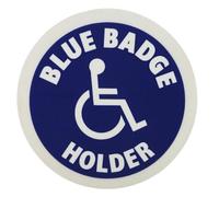 Disabled Cling Sign - Round: Blue Badge Holder