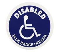 Disabled Cling Sign - Round: Disabled Blue Badge Holder