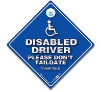 Disabled Driver Please Don't Tailgate Car Sign, Disability Awareness Vehicle Notice For Wheelchair User, 14cm