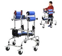 Disabled Kids Walker, Standing Walker for The Disabled, Anti Tilt, Foldable Belt Seat, Adjustable Height Width, Disabled Auxiliary Equipment Rehabilitation Training Walking Aid