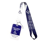 Disabled Lanyard with Card Holder Neck ID Badge Lanyard Blue Badge Holder Men Women Key Keychain with Clip Card Holder