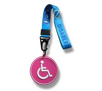 Disabled Luggage Tag with Disabled 3D Silicone Disc Tag (Pink)