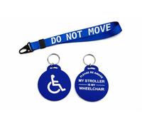 Disabled Medical Alert 3D Visual Tag with DO NOT Move Wrist Lanyard, My Stroller is My Wheelchair, Blue