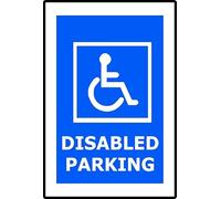 Disabled Parking | 40cm x 30cm | Blue - Vinyl Sign for Reserved Spaces, Accessibility Compliance, Commercial and Public Parking Lots
