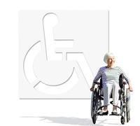 Disabled Parking Disability Stencil, Parking Disability for Disabled - High Visibility Wheelchair Pacard Weather Resistant for Concrete Pavement Fireway