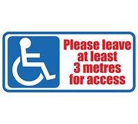 Disabled Please Leave 3 Metres for Access Self Adhesive Vinyl Car Van Stickers fir Vehicles