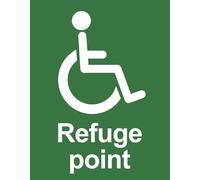 Disabled Refuge Point Wayfinder Info Sign Safety Sign Adhesive Sticker A4 297mm x 210mm*