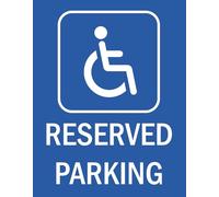 Disabled Reserved Parking Warning Sign Self Adhesive Gloss Decal Sticker 160mm x 125mm