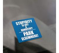 Disabled Stupid Bad Parking Space Bay Bumper Sticker Violation Stickers (12 Stickers)