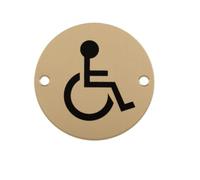 Disabled Symbols High Visibility Accessibility Signs Universal Wheelchair Toilet and Facility Symbols for Public and Commercial Buildings (Satin PVD)