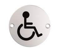 Disabled Symbols High Visibility Accessibility Signs Universal Wheelchair Toilet and Facility Symbols for Public and Commercial Buildings (Bright Stainless Steel)