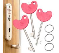 Disabled Toilet Key for Radar Doors 3 Pack - Pink NKS Key | Use for legitimate NKS & RADAR accessible toilet doors in the UK