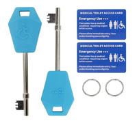 Disabled Toilet Key UK, Keys for Disabled Toilets - Easy Grip & Braille Design, Universal Disabled Access Toilet Key-2Pack(Blue)