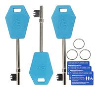 Disabled Toilet Key Universal 2 Pack - Works with Radar & NKS Locks, Easy Grip Braille Keys for UK Accessible Toilets(Blue)