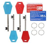Disabled Toilet Key Universal 4 Pack - Works with Radar & NKS Locks, Easy Grip Braille Keys for UK Accessible Toilets