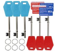 Disabled Toilet Key Universal 6 Pack - Works with Radar & NKS Locks, Easy Grip Braille Keys for UK Accessible Toilets