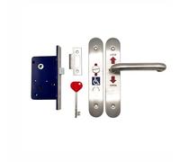 Disabled Toilet Radar Lock & Handle Set with Key - National Key Scheme (NKS) Bathroom Door Lock - Reversible Disabled Toilet Lockset - Compatible with All Radar Keys - Public Accessible Toilet Lock