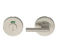 Loops Disabled Turn Lock and Release Handle - with Indicator - Satin Stainless Steel | Locking Thumb Turn and Release Handle - Screwless Rose - for Use with Lever on Rose Door Handles