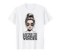 Disabled Voices Messy Bun Ally Advocate Disability Awareness T-Shirt
