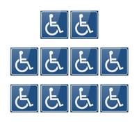 Disabled Wheelchair Symbol Compliant Handicap Access Sign Pack of 10 Blue Window Sticker Decal 3''/4'' Handicap Signs for Parking
