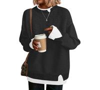 Disamer Womens Sweaters Fall Clothes Fashion 2025 Cowboy Chic Knit Cozy Sweater School Teacher Outfits Long Sleeve Pullover, Pure Black, L