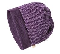 Disana Beanie Baby, Child - 100% Organic Merino - Breathable, Comfortable & Soft - Unisex 42-54 cm - Sustainable & Fair - Comfortable Warmth, Head On - Made in Germany, Aubergine-Lilac, 50-54