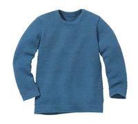 Disana Honeycomb Knit Jumper, Lightweight Jumper for Spring and Summer, 100% Organic Merino Wool GOTS, IVN Best, Toddler, Child, Unisex, Made in Germany, pigeon blue, 86/92 cm
