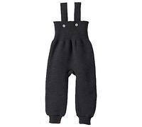 Disana Knitted bib shorts, 100% organic merino wool GOTS, IVN Best | with high waistband | newborn baby toddler child unisex | made in Germany, charcoal, 86-92