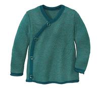 Disana Melange jacket, with wrap closure, 100% organic merino wool, GOTS, IVN Best, newborn baby, toddler, child, unisex, made in Germany, Pacific-Mint, 74/80 cm