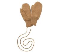 Disana Walk Gloves Baby & Children - 100% Organic Merino Wool Walk - Weatherproof & Super Warm - Unisex in 3 Sizes - Sustainable & Fair - Connected with Knitted Cord - Made in Germany, caramel, Gr. 2