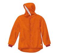 disana Walk Jacket, 100% Organic Merino Wool GOTS, IVN Best | with Hood | Baby Toddler Child Unisex | Made in Germany, orange, 74-80