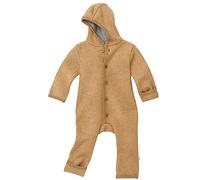 disana Walk-Overall, 100% Organic Merino Wool GOTS, IVN Best | with Fold-Over Cuffs | Newborn Baby Toddler Child Unisex | Made in Germany | Caramel Size 50-56