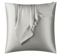 DISANGNI 100% Natural Mulberry Silk Pillow case for Hair and Skin with Hidden Zipper 22 Momme Both Sides Real Silk Pillow Case (1pc 40x40cm, Light Grey)