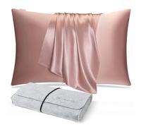DISANGNI 100% Natural Mulberry Silk Pillow case for Hair and Skin with Hidden Zipper 22 Momme Both Sides Real Silk Pillow Case(1pc 50x75cm Pink)