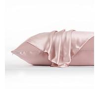 DISANGNI 100% Natural Mulberry Silk Pillow case for Hair and Skin with Hidden Zipper 22 Momme Both Sides Real Silk Pillow Case(1pc 50x75cm Pink)