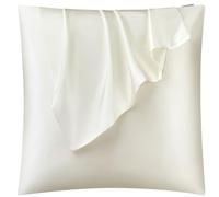 DISANGNI 100% Natural Mulberry Silk Pillow case for Hair and Skin with Hidden Zipper 22 Momme Both Sides Real Silk Pillow Case (1pc 40x40cm, White)