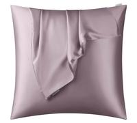 DISANGNI 100% Natural Mulberry Silk Pillow case for Hair and Skin with Hidden Zipper 22 Momme Both Sides Real Silk Pillow Case (1pc 40x40cm, Light Purple)