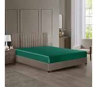 DISANGNI 22 Momme 6A Grade 100% Mulberry Silk Fitted Sheet, Oeko-Tex Certified, 1 Piece Luxury Soft Silk Fitted Sheet, Deep Pocket (Emerald Green, 120x190+30cm)